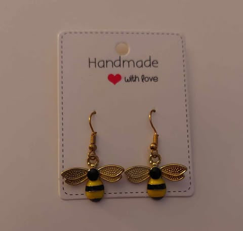 Boucles d'oreilles avec abeille