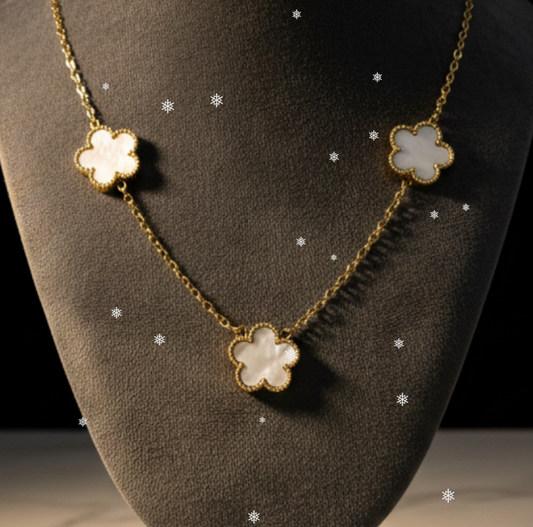 Collier doré - Trèfles classique (couleur au choix)