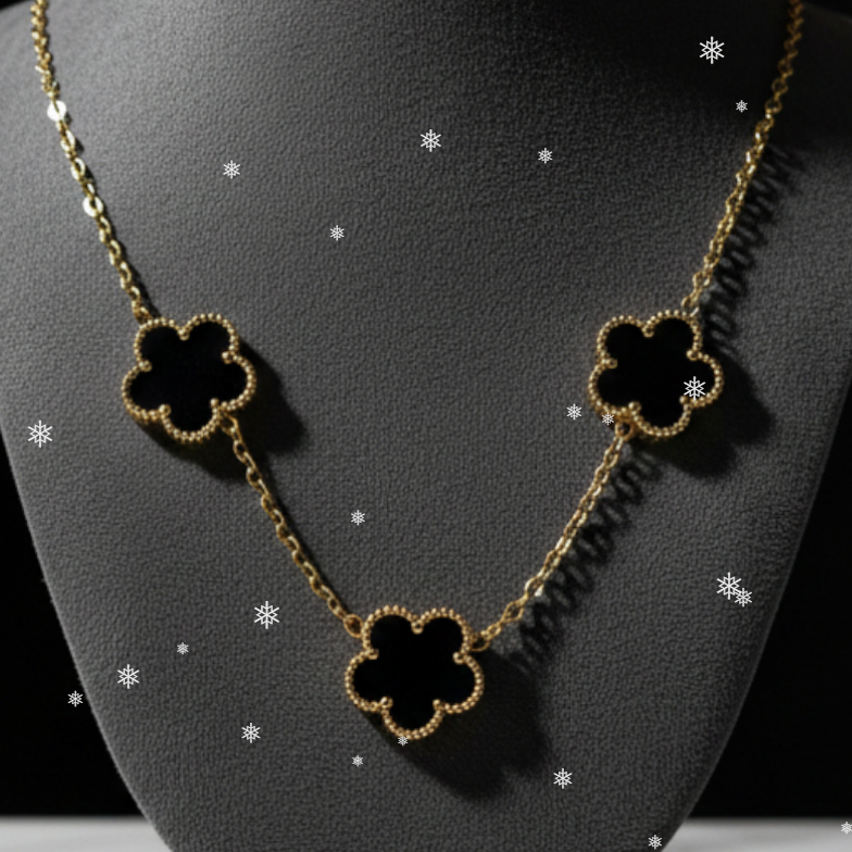 Collier doré - Trèfles classique (couleur au choix)